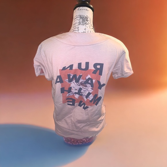 Ninth Hall Runaway With Me Beige Light Pink Baseball Tee - Picture 7 of 9